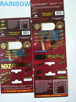 Αρσενικό κιβώτιο εγγράφου καρτών δύναμης σεξουαλικό τρισδιάστατο που συσκευάζει την αρχαιότερη τρισδιάστατη επίδραση της Zen για τα χάπια φύλων