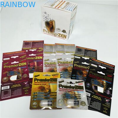 Ανθεκτική κάρτα φουσκαλών που συσκευάζει το αρχαιότερο κιβώτιο επίδειξης χαπιών αυξήσεων της Zen αρσενικό