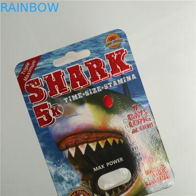 Κάρτα φουσκαλών εγγράφου που συσκευάζει το αρσενικό πακέτο χαπιών αυξήσεων με την πλαστική σφαίρα