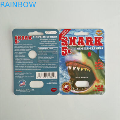 Κάρτα φουσκαλών εγγράφου που συσκευάζει το αρσενικό πακέτο χαπιών αυξήσεων με την πλαστική σφαίρα