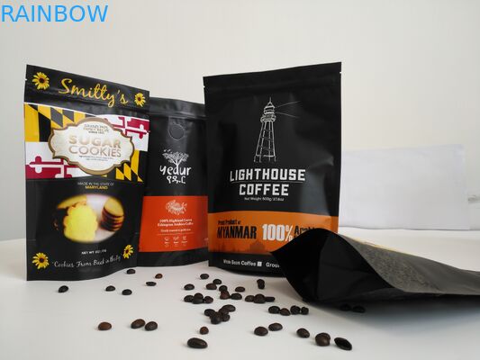 Gravure τσάντες φύλλων αλουμινίου αργιλίου εκτύπωσης, στάση επίγειου καφέ επάνω στις τσάντες φερμουάρ με τη βαλβίδα