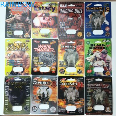 Κτύπημα σφυριών/ρινόκερος 13 κιβώτιο εγγράφου χαπιών που συσκευάζει τις αρσενικές κάρτες εγγράφου φιαλών δύο λίτρων καψών ανυψωτών