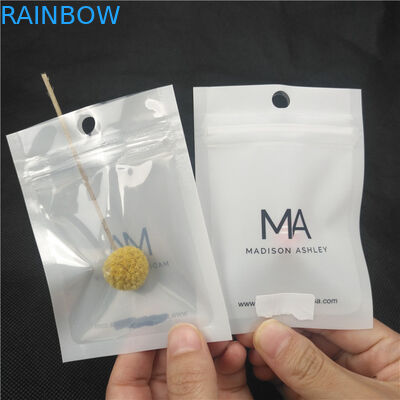 Διαφανής μπροστινή στιλπνή λαμπρή πλαστική συσκευασία κοσμημάτων περιδεραίων σακουλών φερμουάρ
