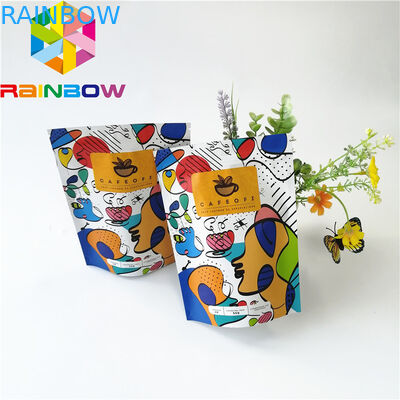 Στάση επάνω Ziplock στις πλαστικές σακούλες που συσκευάζουν, επαναχρησιμοποιήσιμη τσάντα καφέ φύλλων αλουμινίου αργιλίου