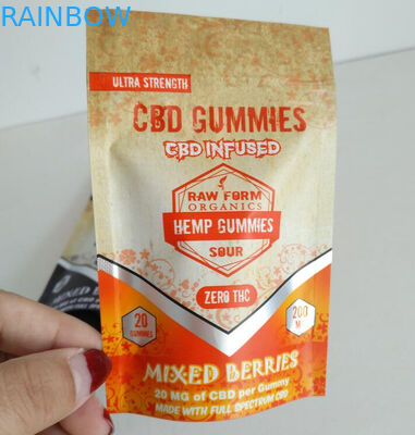 Ψηφιακές Gummy μικρές σακούλες φύλλων αλουμινίου αργιλίου τσαντών κλειδαριών φερμουάρ εκτύπωσης αεροστεγείς CBD