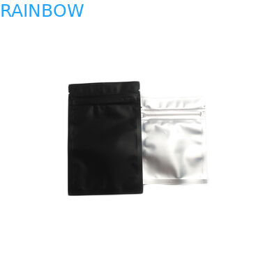 Συγκολλήστε τυπωμένο συνήθεια μαύρο Ziplock μεταλλινών σακουλιών φύλλων αλουμινίου αργιλίου πλαστικών τσαντών με θερμότητα