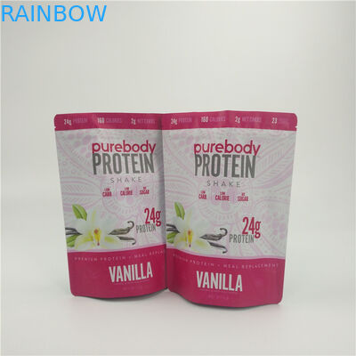 Στάση σακουλών Κ επάνω καφέ τσαντών αργιλίου στη Resealable εκτύπωση χρώματος συνήθειας πλήρη