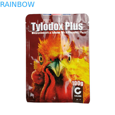 Τρεις πλευρές που σφραγίζουν τη συσκευασία της Pet τροφών τσαγιού/κοτόπουλου μεταλλινών 100g τσαντών φύλλων αλουμινίου αργιλίου