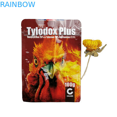 Τρεις πλευρές που σφραγίζουν τη συσκευασία της Pet τροφών τσαγιού/κοτόπουλου μεταλλινών 100g τσαντών φύλλων αλουμινίου αργιλίου