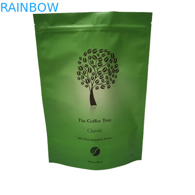 Ziplock συσκευασίας σακουλών φύλλων αλουμινίου φύλλων αλουμινίου αργιλίου ματ επιφάνεια τσαντών Mylar καφέ Doypack