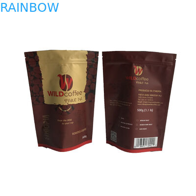 Ziplock συσκευασίας σακουλών φύλλων αλουμινίου φύλλων αλουμινίου αργιλίου ματ επιφάνεια τσαντών Mylar καφέ Doypack