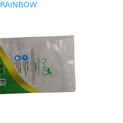 Στάση βαθμού τροφίμων επάνω στη σκόνη σακουλών την οργανική συνήθεια τσαντών τσαγιού που τυπώνεται που συσκευάζει