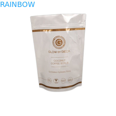 Άσπρος στιλπνός τελειώνει το σώμα τρίβει τη στάση 150 μικρού επάνω στη σακούλα φερμουάρ