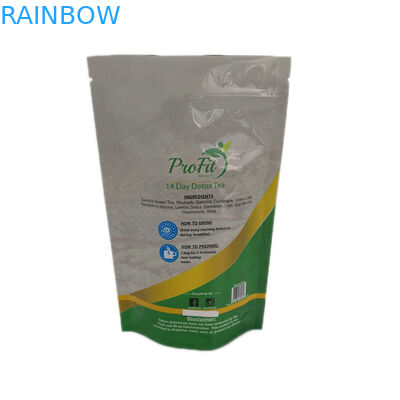 Resealable στιλπνός τυπωμένων υλών συνήθειας τελειώνει τη συσκευασία τσαντών τσαγιού