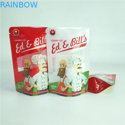 Ψηφιακή εκτύπωσης 100mg Gummy στάση τσαντών CBD καραμελών συσκευάζοντας επάνω στη σακούλα με το σαφές παράθυρο