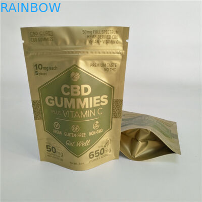 Ψηφιακή χρυσή στάση μεταλλινών εκτύπωσης επάνω στη μικρή τσάντα Mylar απόδειξης σακουλών φερμουάρ για τα ζιζάνια