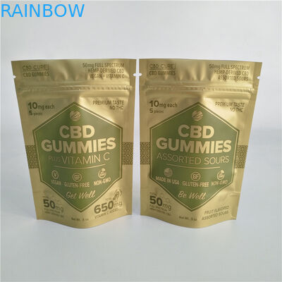 Ψηφιακή χρυσή στάση μεταλλινών εκτύπωσης επάνω στη μικρή τσάντα Mylar απόδειξης σακουλών φερμουάρ για τα ζιζάνια