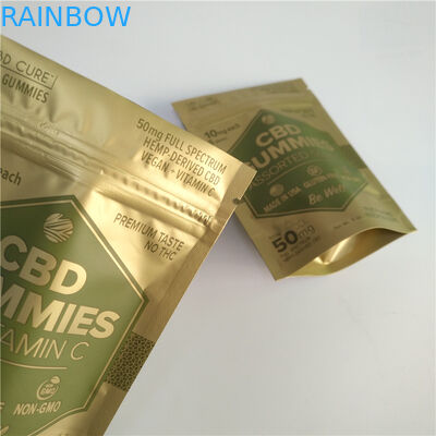 Ψηφιακή χρυσή στάση μεταλλινών εκτύπωσης επάνω στη μικρή τσάντα Mylar απόδειξης σακουλών φερμουάρ για τα ζιζάνια