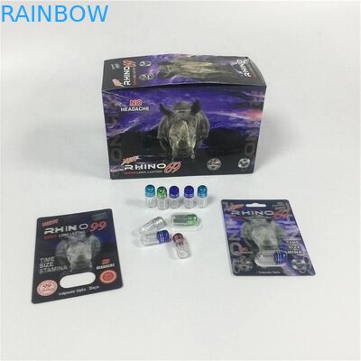 Αρσενικά χάπια ανυψωτών που συσκευάζουν το μαύρο υποζύγιο 30000 Mamba καρτών κάρτα φουσκαλών εγγράφου με το χρυσό μπουκάλι καψών για τα χάπια