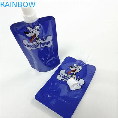 Η σακούλα σωλήνων εκτύπωσης συνήθειας που συσκευάζει το υγρό σκυλί τροφίμων κατοικίδιων ζώων 100ml μεταχειρίζεται τη στάση επάνω στις τσάντες