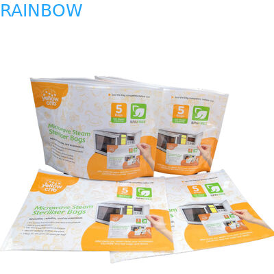 BPA ελεύθερες μωρών προσοχής τσάντες αποστειρωτή μικροκυμάτων ατμού καθαρές επαναχρησιμοποιήσιμες με Ziplock την κορυφή