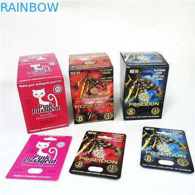 UV κάρτες εγγράφου επίδρασης επίδειξης με τη φουσκάλα που συσκευάζει τα ρόδινα κιβώτια συσκευασίας καρτών Pussycat