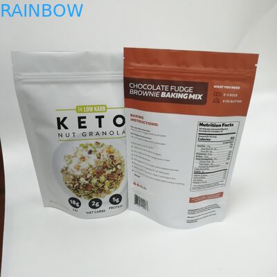 Το UV φύλλο αλουμινίου αργιλίου εκτύπωσης τοποθέτησε τη στάση κλειδαριών φερμουάρ σακουλών επάνω στην τσάντα για τη συσκευασία foo granola καρυδιών σε στρώματα