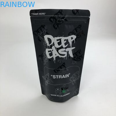 Η συνήθεια τύπωσε το ματ μαύρο φύλλο αλουμινίου αργιλίου 250g 1kg 12oz με Ziplock τη στάση επάνω στη σακούλα με τη σαφή τσάντα παραθύρων