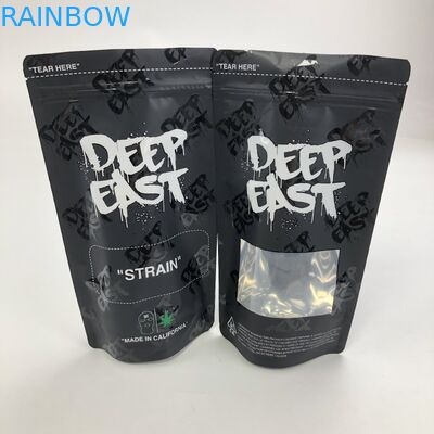 Η συνήθεια τύπωσε το ματ μαύρο φύλλο αλουμινίου αργιλίου 250g 1kg 12oz με Ziplock τη στάση επάνω στη σακούλα με τη σαφή τσάντα παραθύρων