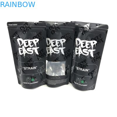 Η συνήθεια τύπωσε το ματ μαύρο φύλλο αλουμινίου αργιλίου 250g 1kg 12oz με Ziplock τη στάση επάνω στη σακούλα με τη σαφή τσάντα παραθύρων