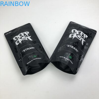 Η συνήθεια τύπωσε το ματ μαύρο φύλλο αλουμινίου αργιλίου 250g 1kg 12oz με Ziplock τη στάση επάνω στη σακούλα με τη σαφή τσάντα παραθύρων