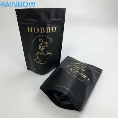 Η συνήθεια τύπωσε το ματ μαύρο φύλλο αλουμινίου αργιλίου 250g 1kg με Ziplock τη στάση σακουλών επάνω στη συσκευασία τσαντών φασολιών καφέ