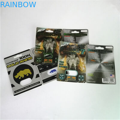 Μαύρη πάνθηρων/Mamba/ρινοκέρων V7 αρσενική αυξήσεων κάψα δύναμης χαπιών σεξουαλική που συσκευάζει τις τρισδιάστατες κάρτες φουσκαλών με το κιβώτιο εγγράφου