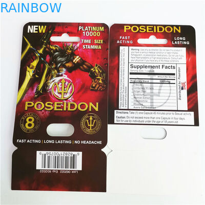 Αρσενικός συσκευάζοντας ρινόκερος 69 χαπιών αυξήσεων σεξουαλικός επίδειξη κιβωτίων φύλλων αλουμινίου εγγράφου με τις κάρτες εγγράφου