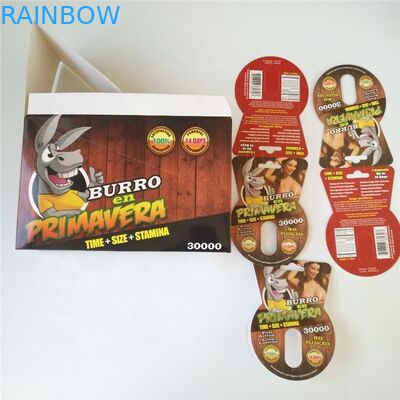 Σεξουαλικά χάπια αυξήσεων που συσκευάζουν τις ανώτατες 150K τρισδιάστατες κάρτες φουσκαλών ρινοκέρων με το κιβώτιο εγγράφου για την κάψα φύλων σκονών