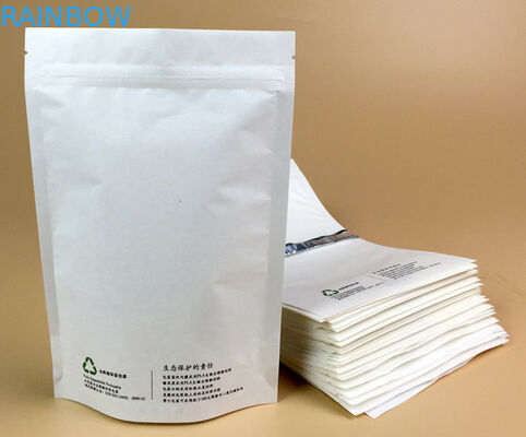 Gusset βαθμού τροφίμων βιοδιασπάσιμη τετραγωνική κατώτατο δευτερεύουσα τσάντα Mylar σακουλών εγγράφου της Kraft τσαγιού καφέ με το δεσμό κασσίτερου για Popcorn Packa