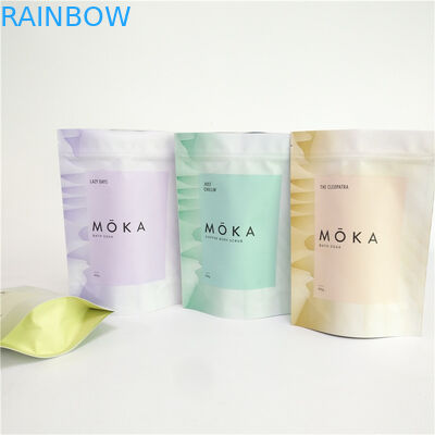 Το πλήρες σώμα εκτύπωσης χρώματος 200g τρίβει τη στάση επάνω στην κενή τσάντα καφέ φύλλων αλουμινίου αργιλίου σακουλών με το φερμουάρ