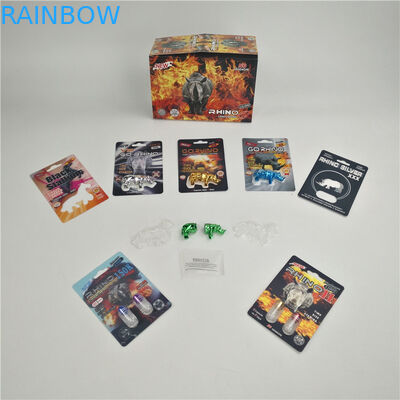 Στιλπνός ρινόκερος 7 αυξήσεων λήξης 9x12cm τρισδιάστατη κάρτα συσκευασίας