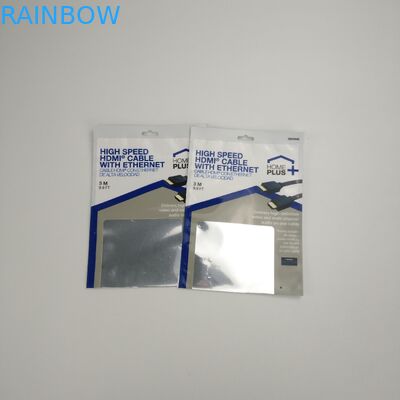 Προσαρμοσμένος τρεις σφραγισμένες πλευρά USB πλαστικές σακούλες τσαντών καλωδίων συσκευάζοντας που συσκευάζουν τα ασύρματα ακουστικά με το φερμουάρ