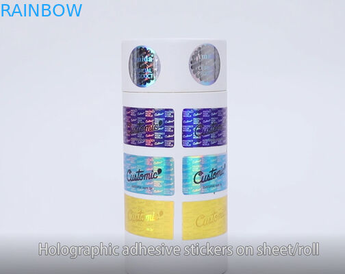 Ολογραφικές συγκολλητικές ετικέτες UV CYMK αυτοκόλλητων ετικεττών 60mic διακοσμητικές
