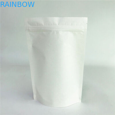 Ψηφιακές βιοδιασπάσιμες τσάντες εγγράφου της Kraft εκτύπωσης άσπρες με το φερμουάρ