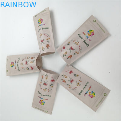 Προσαρμοσμένες τσάντες Pla εγγράφου 100% βιοδιασπάσιμες Kraft με το Resealable φερμουάρ για τη γόμμα μασήματος