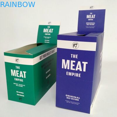 Τυπωμένα συνήθεια Biltong βόειου κρέατος κιβώτια επίδειξης ζαρωμένου χαρτονιού σοκολάτας κέικ κιβωτίων εγγράφου συλλογής