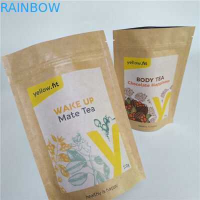 Λιπασματοποιήσιμη στάση επάνω στο αλεύρι τσαντών τσαγιού που συσκευάζει τις τσάντες εγγράφου της Kraft για τα τρόφιμα της Pet