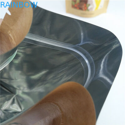 Λιπασματοποιήσιμη στάση επάνω στο αλεύρι τσαντών τσαγιού που συσκευάζει τις τσάντες εγγράφου της Kraft για τα τρόφιμα της Pet