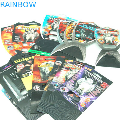 Τα χονδρικά αρσενικά χάπια αυξήσεων που συσκευάζουν το ρινόκερο 69 κιβωτίων τρισδιάστατες συσκευάζοντας κάρτες επηρεάζουν τη φουσκάλα καψών Rhinopill που συσκευάζει το ασβέστιο