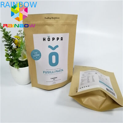 Τυπωμένη συσκευάζοντας στάση εγγράφου επάνω ziplock στις τσάντες με την κατώτατη σακούλα για τα τρόφιμα