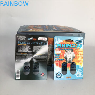 Ρινόκερος 99 500k διπλές κάρτες ρινοκέρων τρυπών τρισδιάστατες για το αρσενικό χάπι αυξήσεων