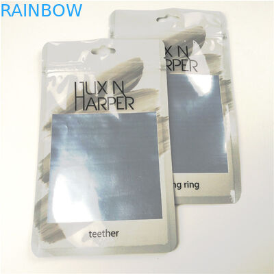 Το στιλπνό σαφές μπροστινό οδοντικό νήμα κρεμά την προσαρμοσμένη συσκευασία τσαντών κλειδαριών φερμουάρ φύλλων αλουμινίου αργιλίου πλαστικών τσαντών τρυπών