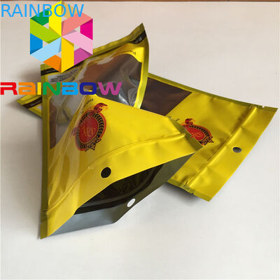 Resealable τρεις δευτερεύουσες τσάντες Mylar σφραγίδων επίπεδες βλέπουν μέσω της πλαστικής συσκευασίας σακουλών τροφίμων ζιζανίων σακουλών υγρασίας πούρων